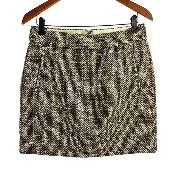 Banana Republic Dresses & Skirts - Banana Republic Wool Blend Skirt 6 Olive Green Cream Lined Pencil Above Knee